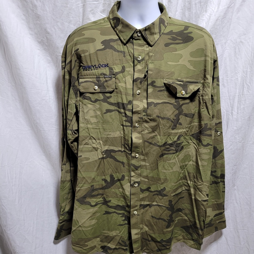 Poncho Shirt Mens Size XXL Camo Magnetic Pockets RgFit Performance READ